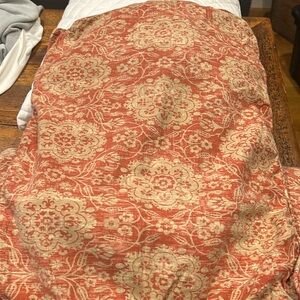 Pottery Barn King Duvet and two standard shams. Burnt red and tan.